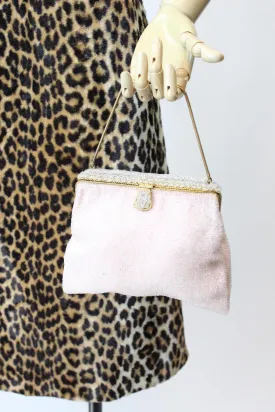 1950s FRENCH beaded pink chain bag | new fall winter