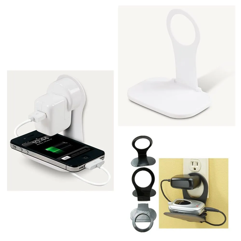 2 PC Wall Mount Cell Phone Holder Charging Stand Station Free Universal Tablet