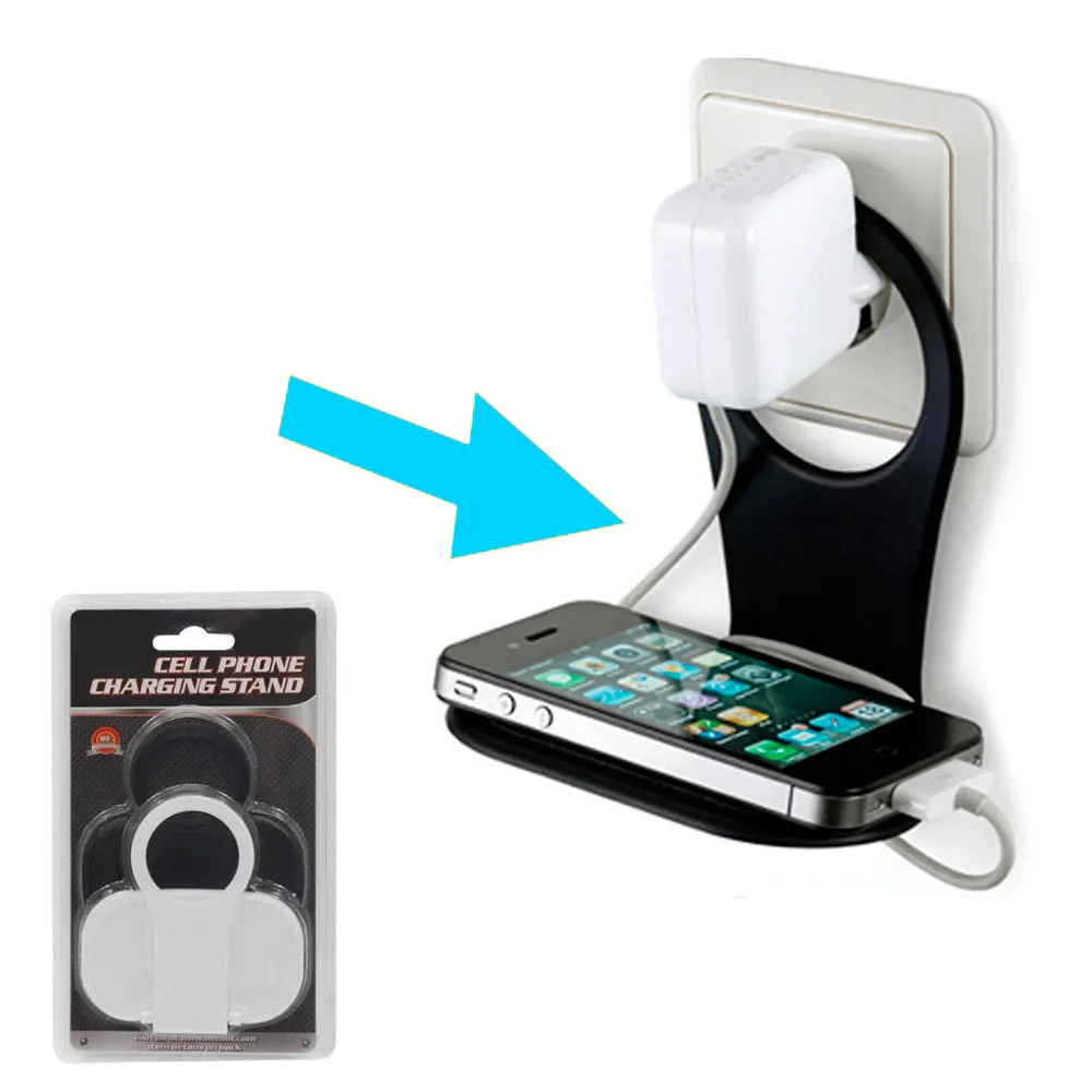 2 Pk Cell Phone Mount Wall Charging Rack Cable Holder Stand Organizer Smartphone
