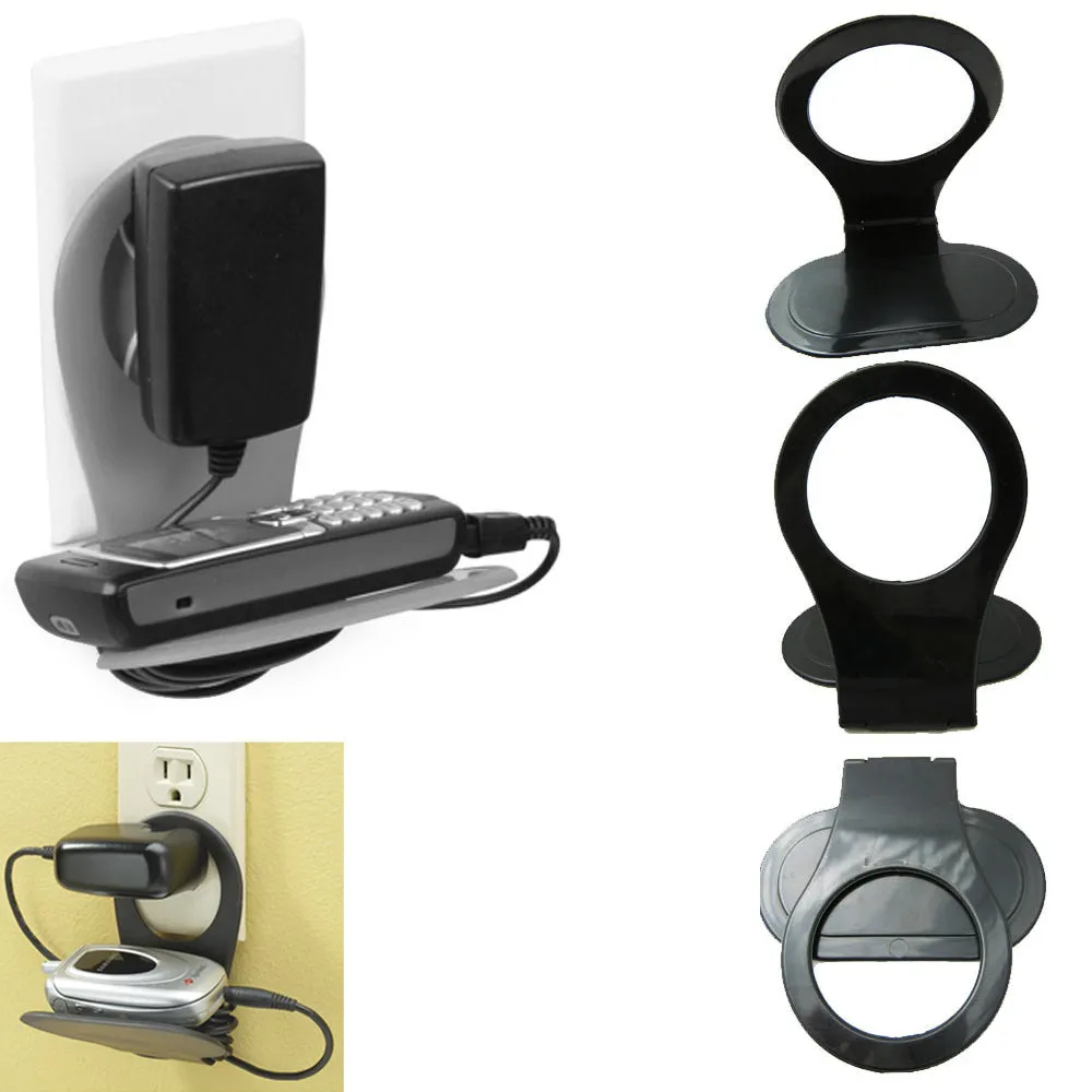 2 Pk Cell Phone Mount Wall Charging Rack Cable Holder Stand Organizer Smartphone