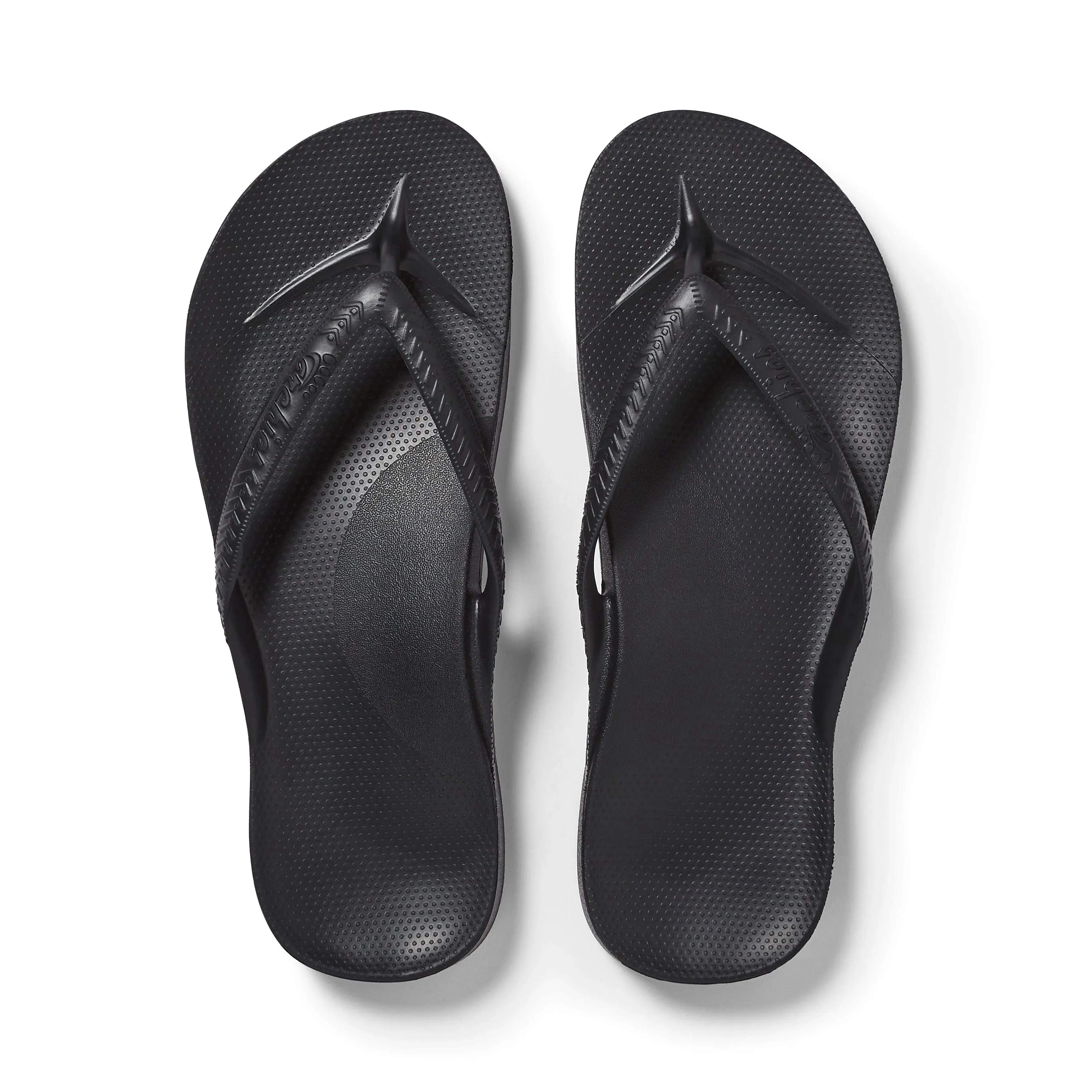 Archies Arch Support Flip Flops - Black