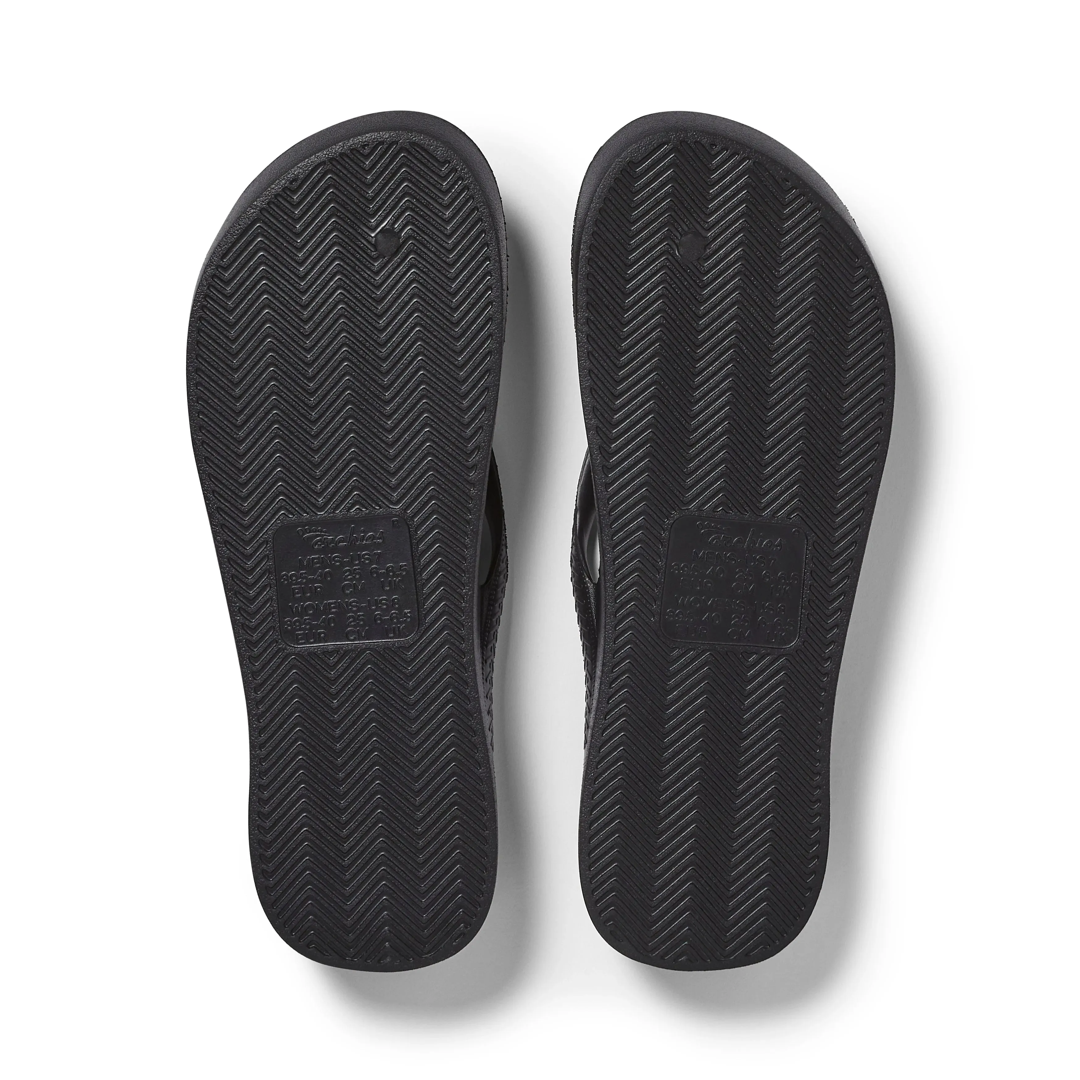 Archies Arch Support Flip Flops - Black