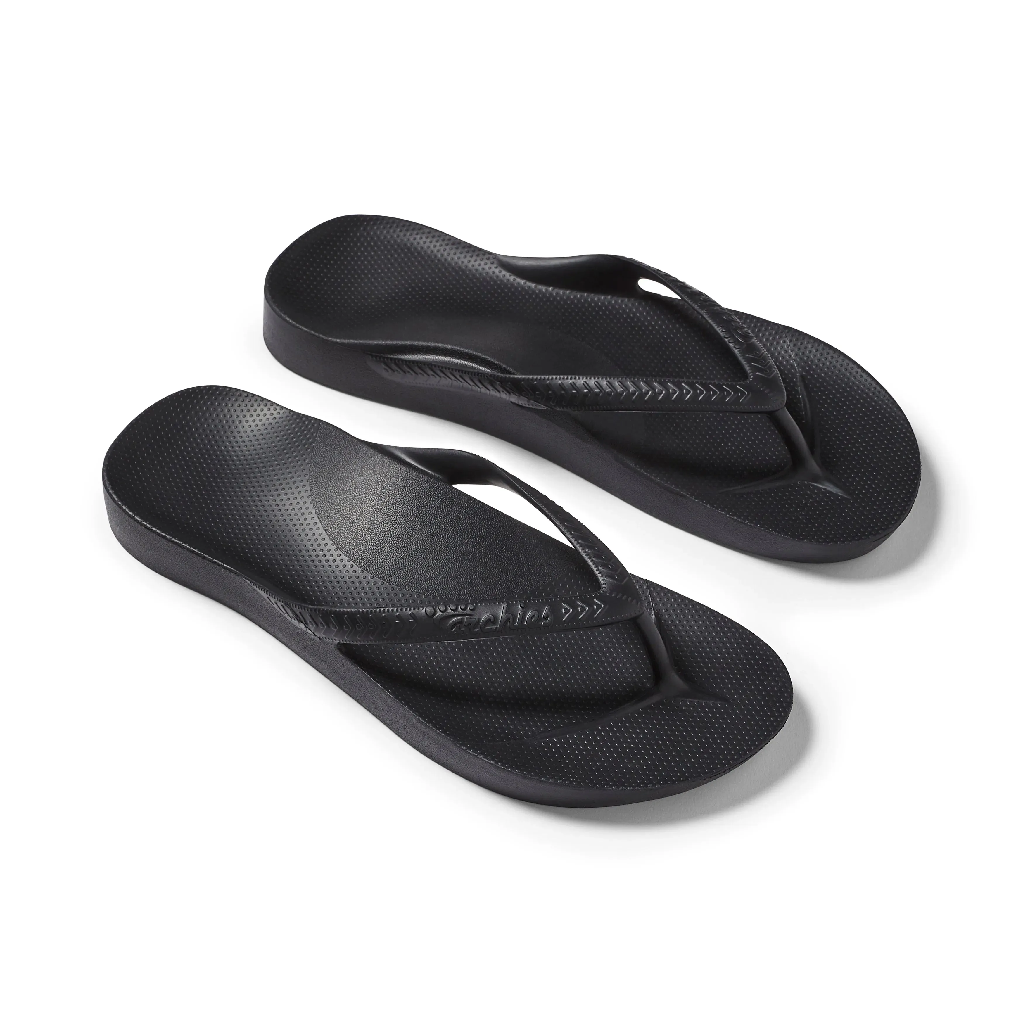 Archies Arch Support Flip Flops - Black