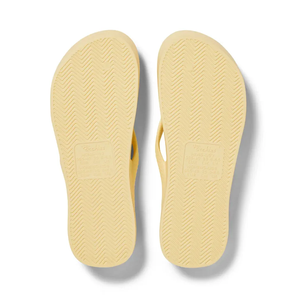 Archies Footwear Arch Support Flip Flops - Lemon