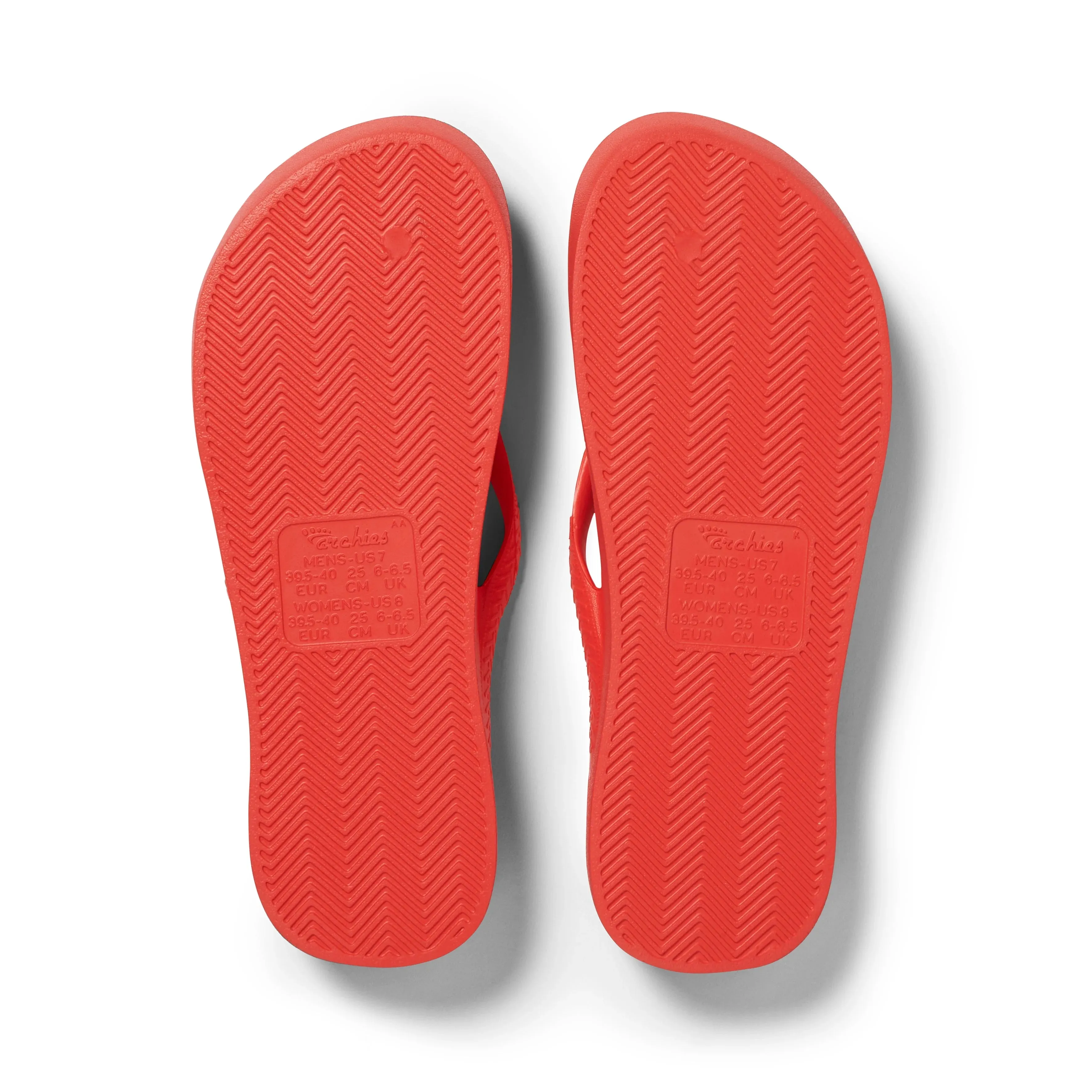 Archies Support Flip Flops - Coral