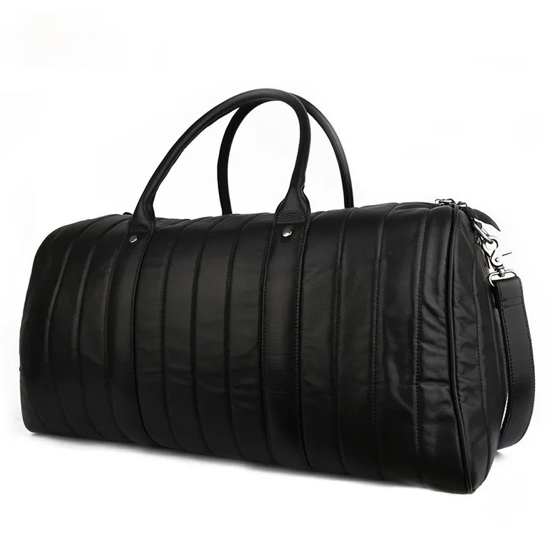 Black Large Storage Leather Travel Bag J6530