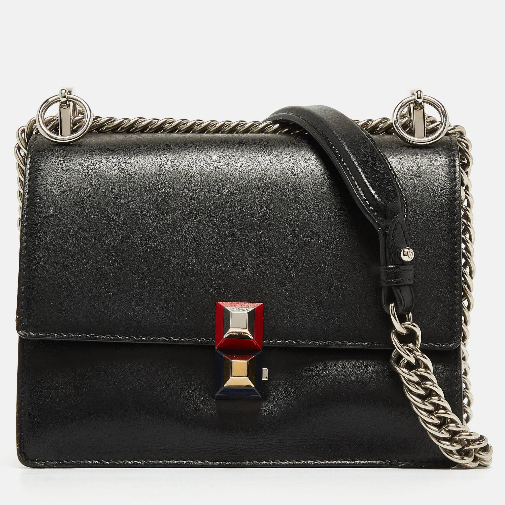 Black Leather Mini Kan I Shoulder Bag