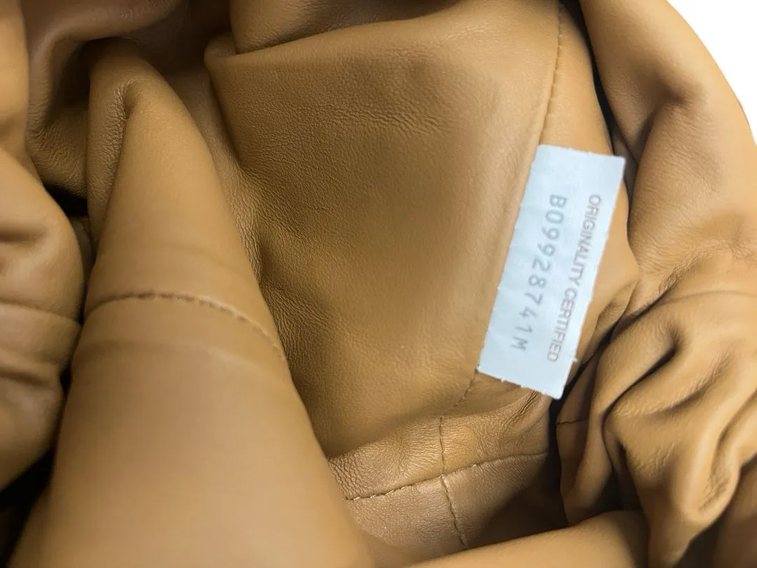 Bottega Veneta Camel Lambskin Pouch Mini Intrecciato Bag