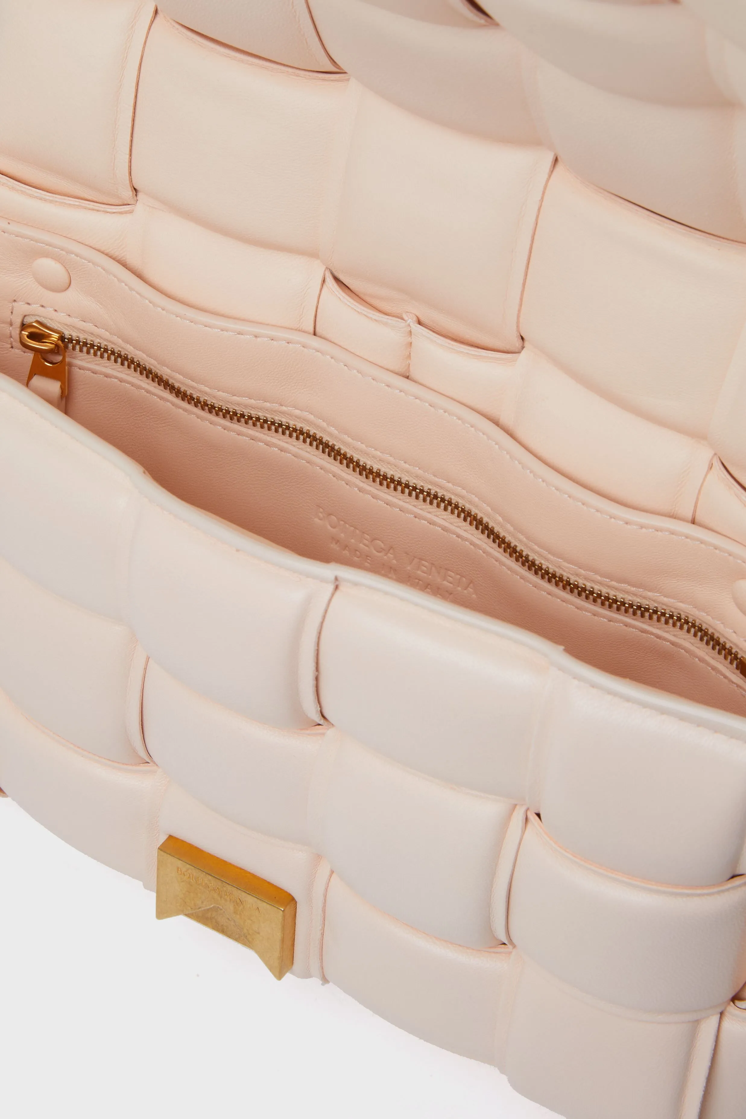 Bottega Veneta Pink Beige Maxi Intrecciato Padette Cassette Bag