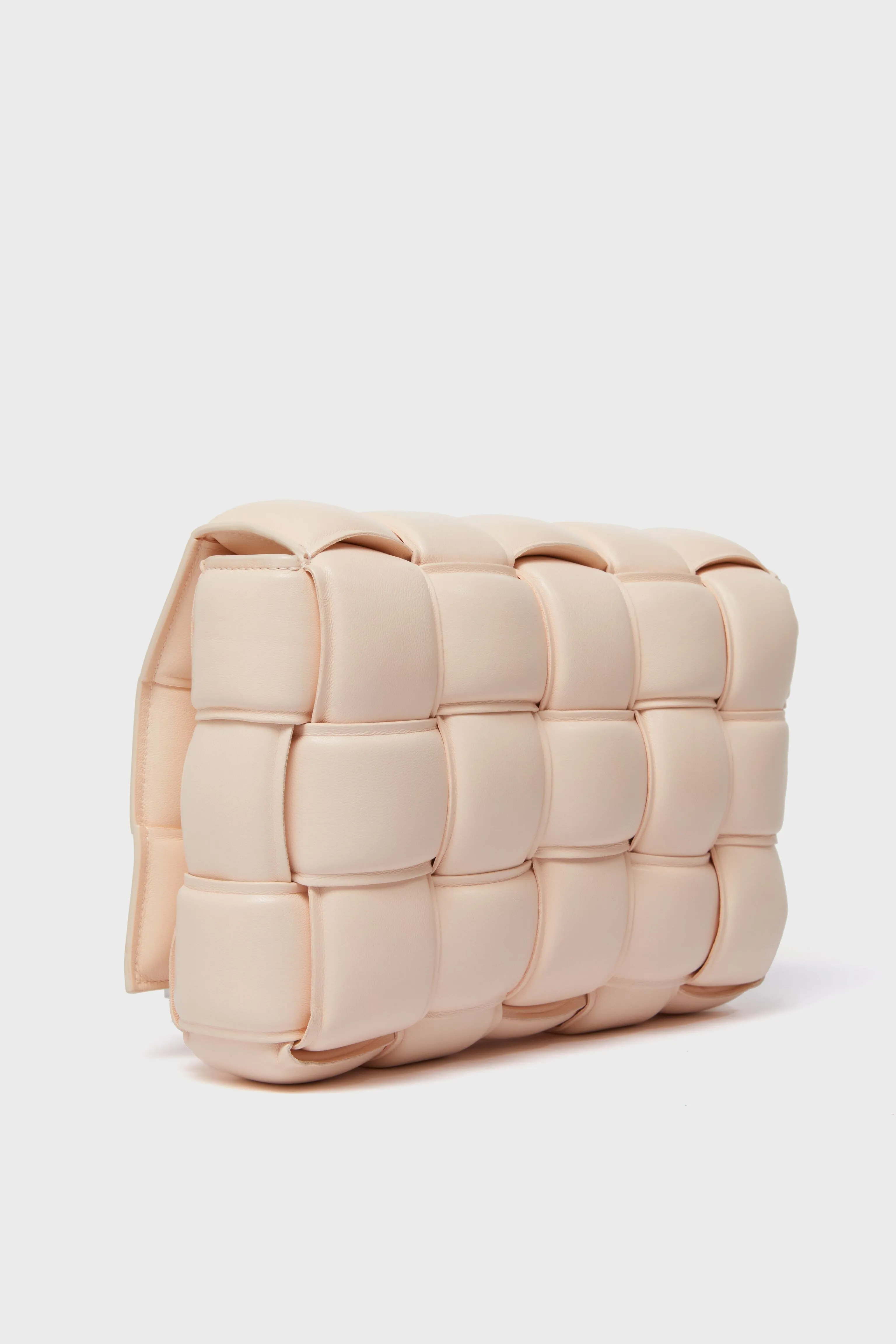 Bottega Veneta Pink Beige Maxi Intrecciato Padette Cassette Bag