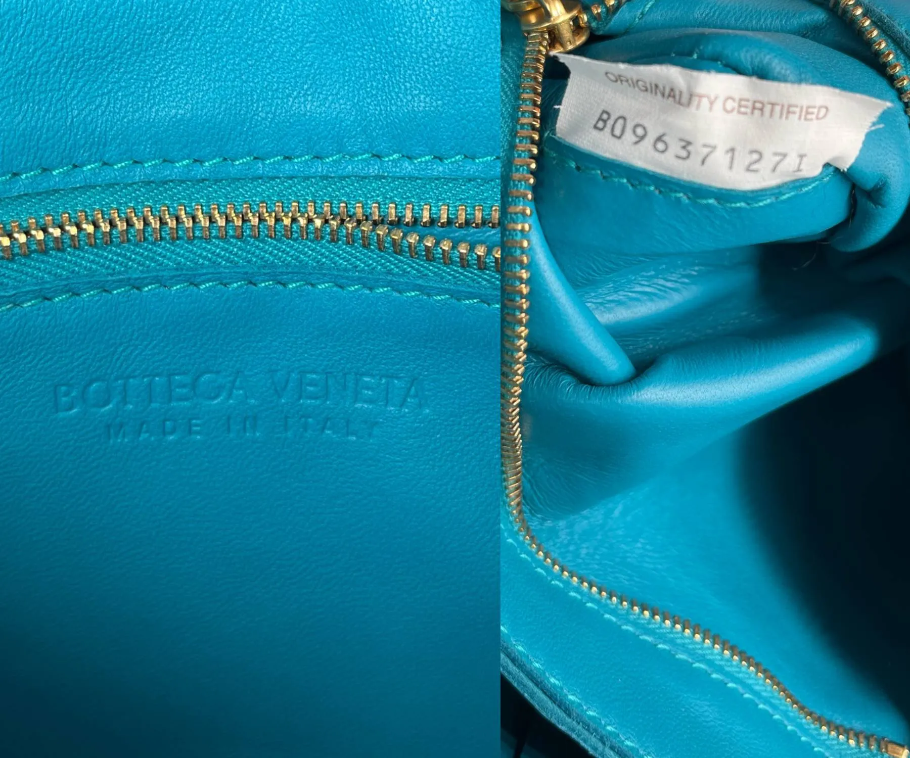 BOTTEGA VENETA Turquoise Cassette Leather Crossbody Bag
