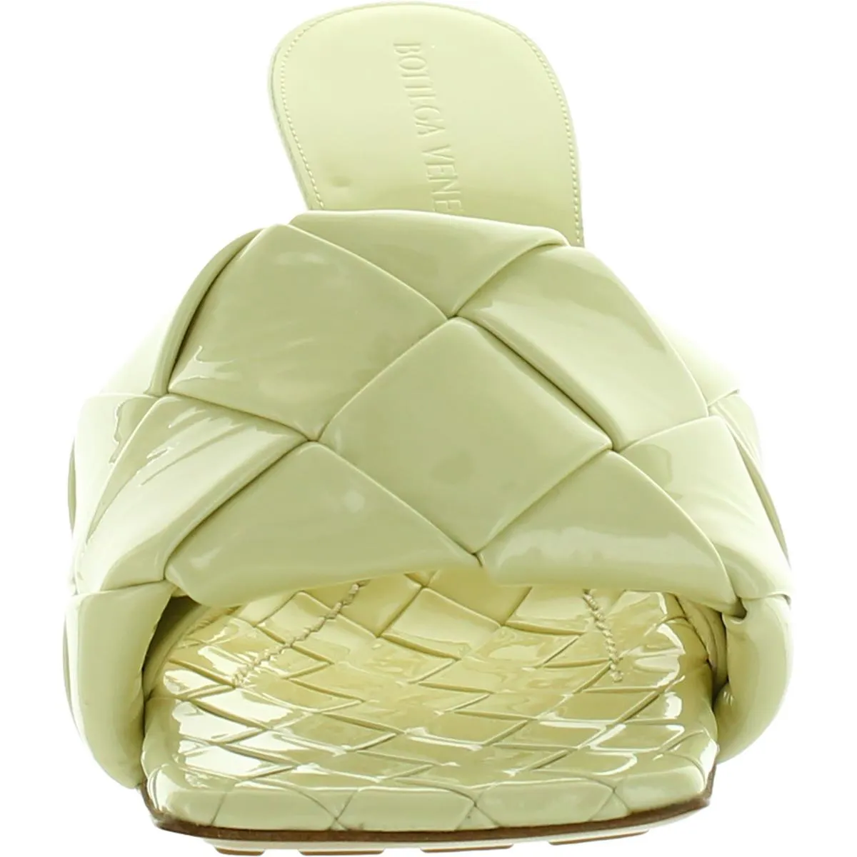 Bottega Veneta Womens Patent Leather Woven Pumps