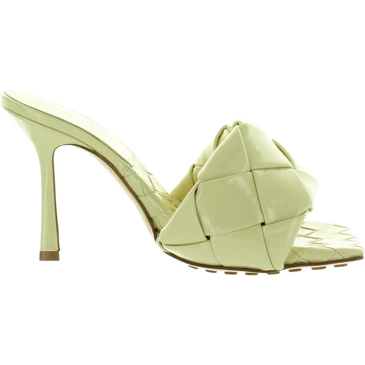 Bottega Veneta Womens Patent Leather Woven Pumps