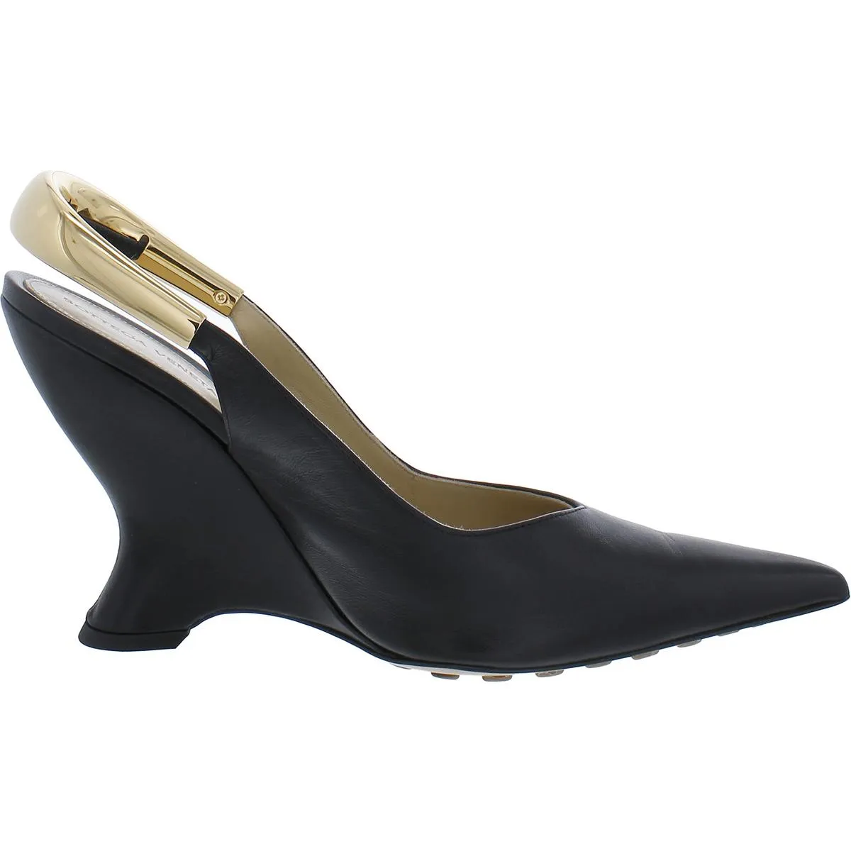 Bottega Veneta Womens Punta Leather Pointed Toe Slingback Heels