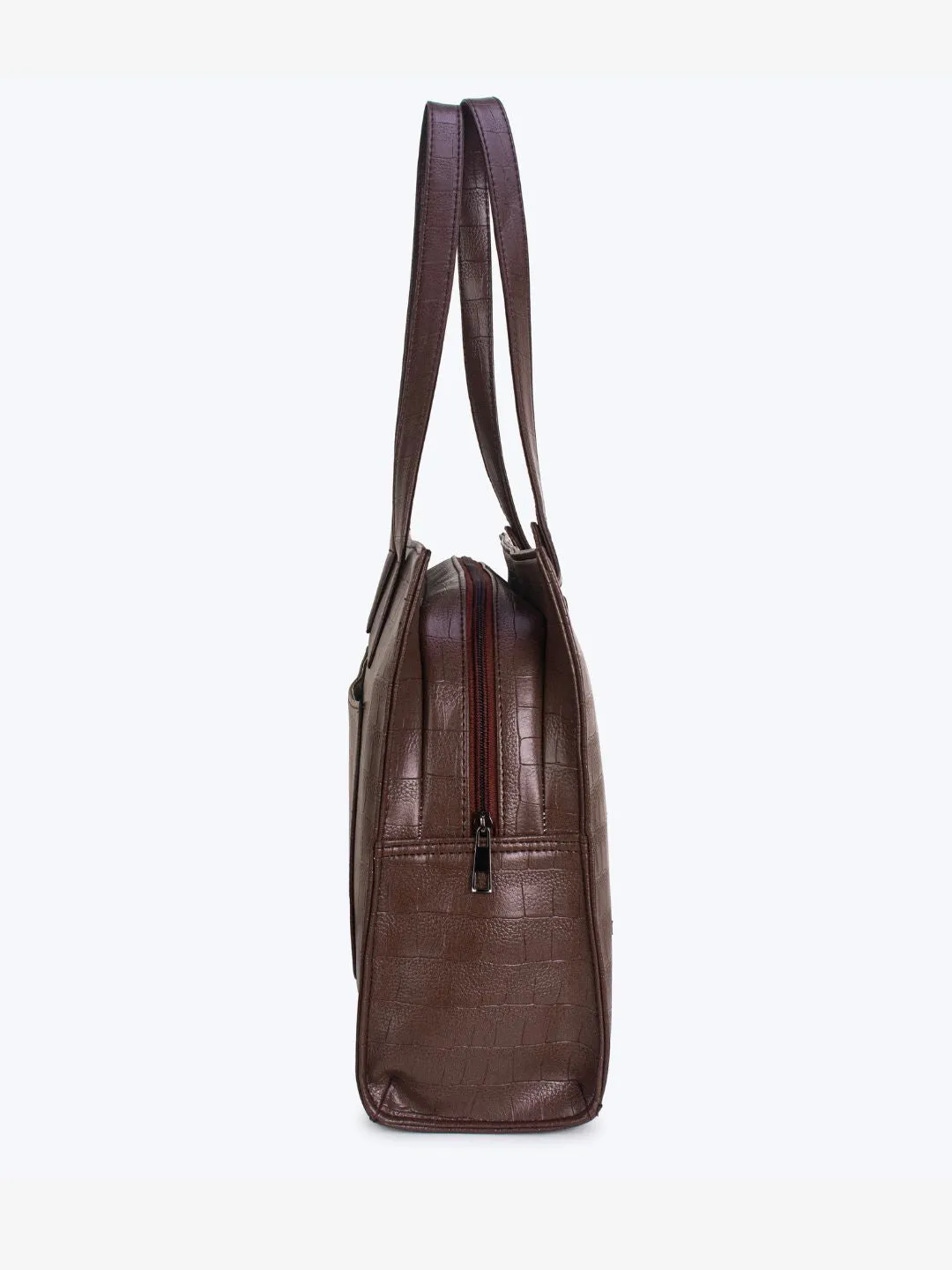Brown PU Leather Shoulder Bag for Women