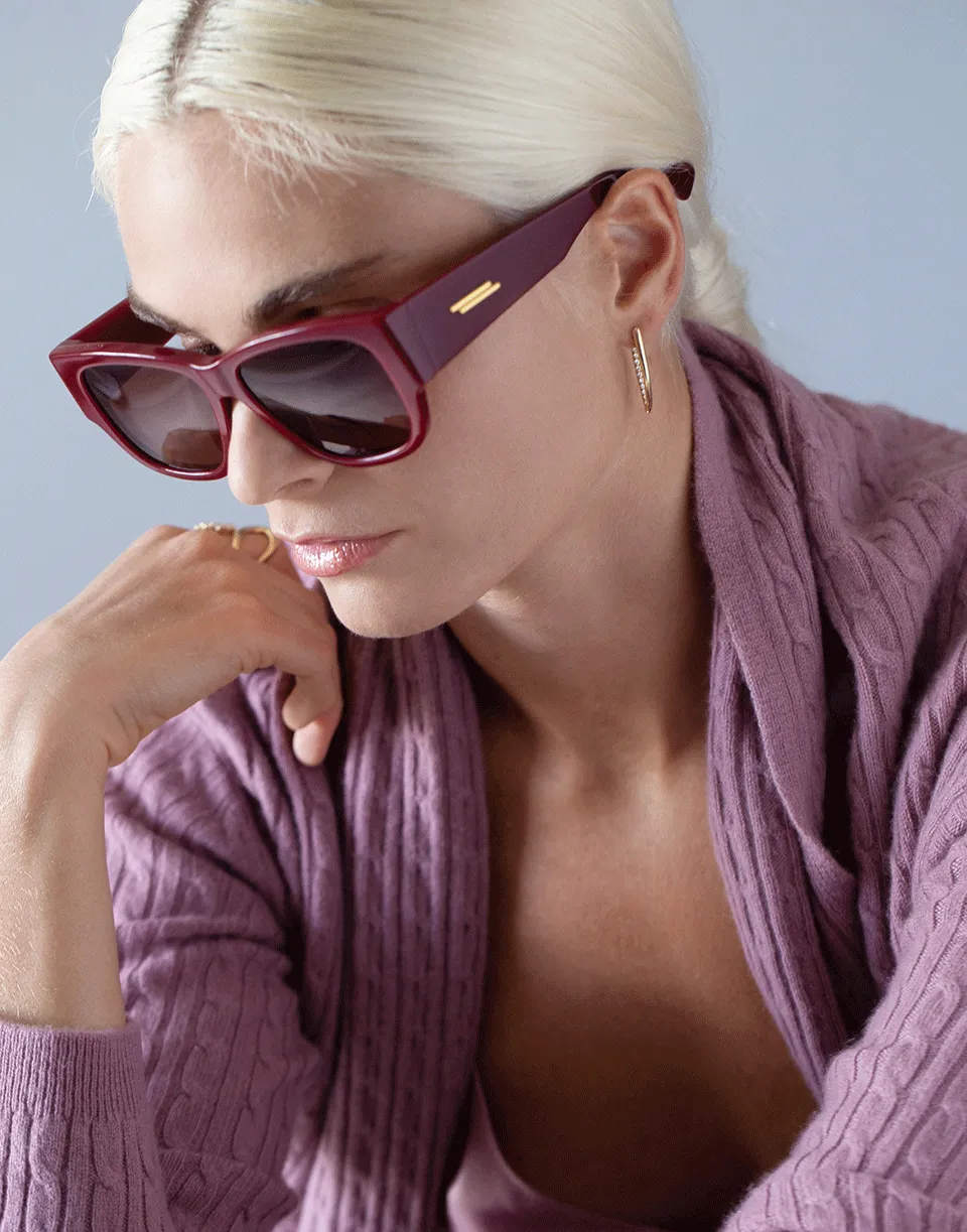 Burgundy Square Sunglasses
