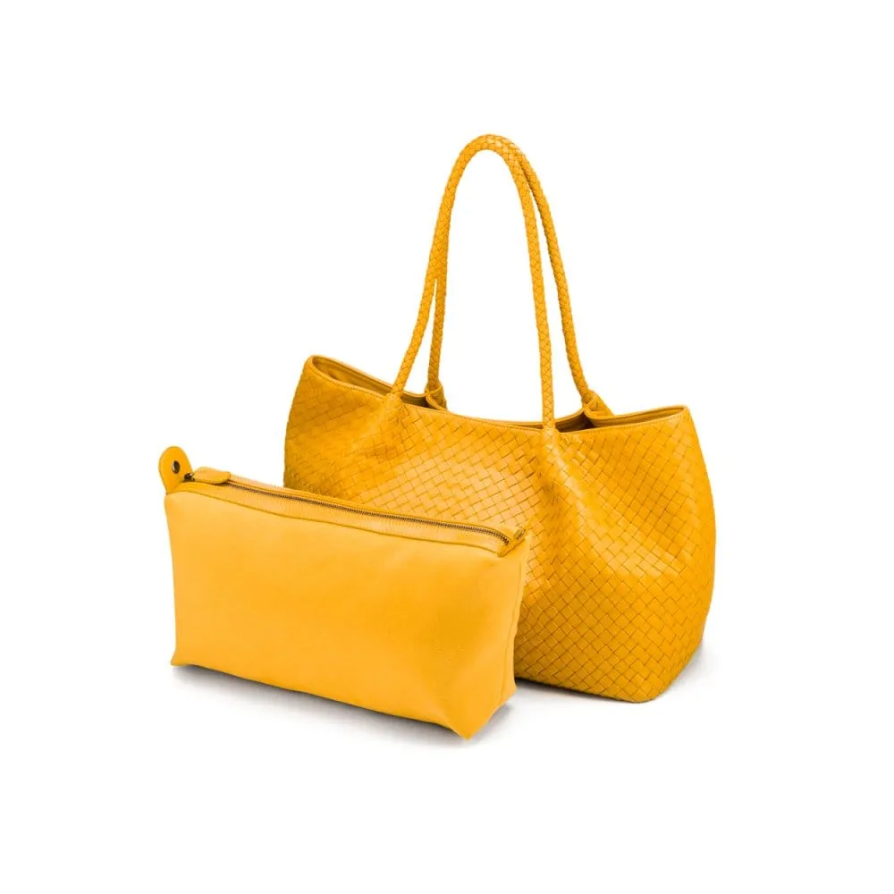 Cassidy Woven Slouchy Bag - Yellow