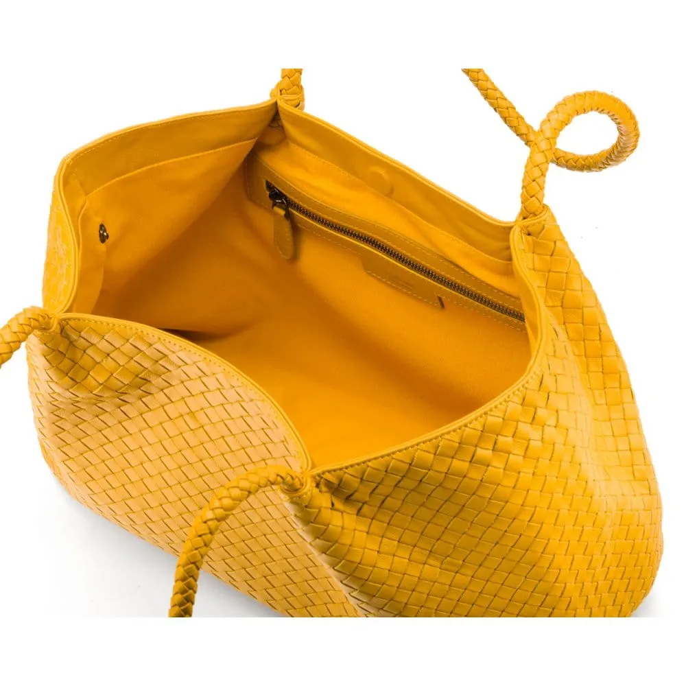 Cassidy Woven Slouchy Bag - Yellow