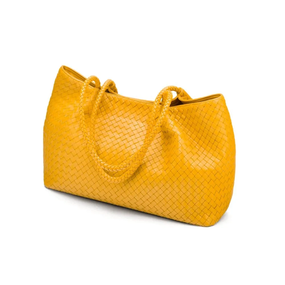 Cassidy Woven Slouchy Bag - Yellow