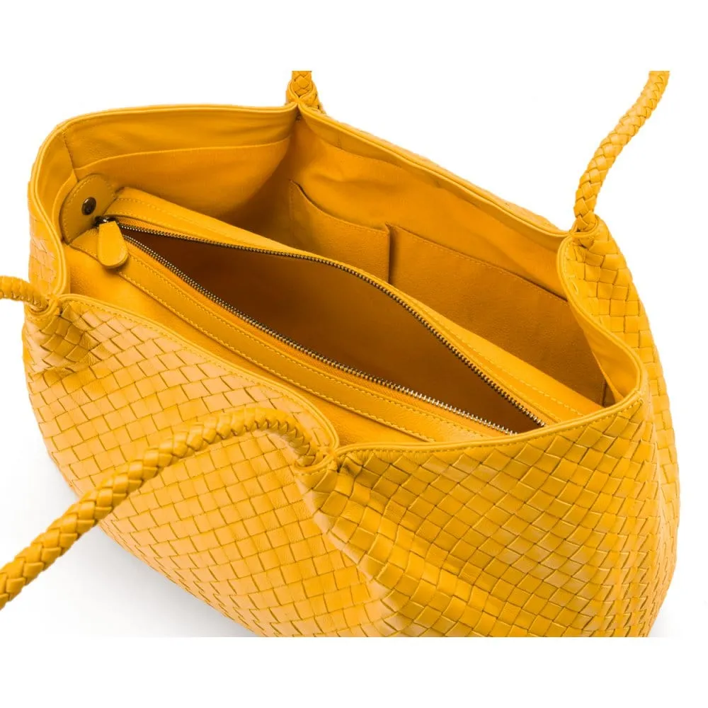 Cassidy Woven Slouchy Bag - Yellow