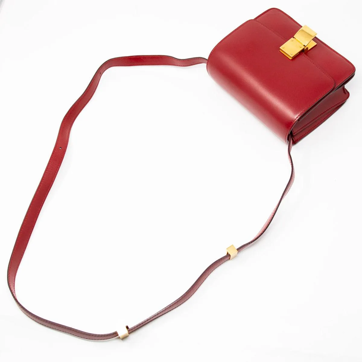 Celine Dark Red Small Box Bag