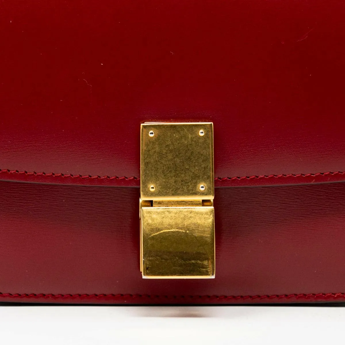 Celine Dark Red Small Box Bag