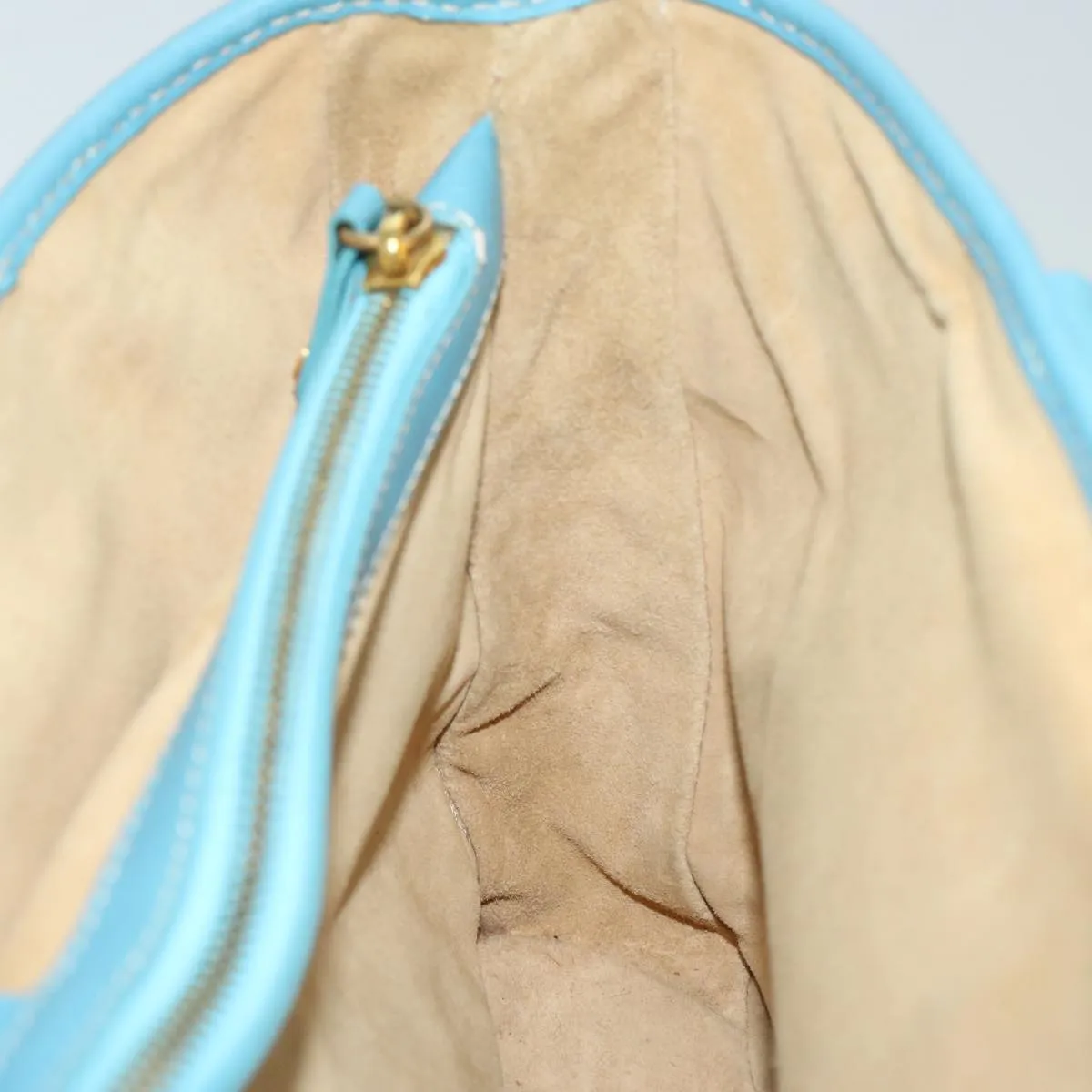 CELINE Hand Bag Suede Blue Auth ep3742