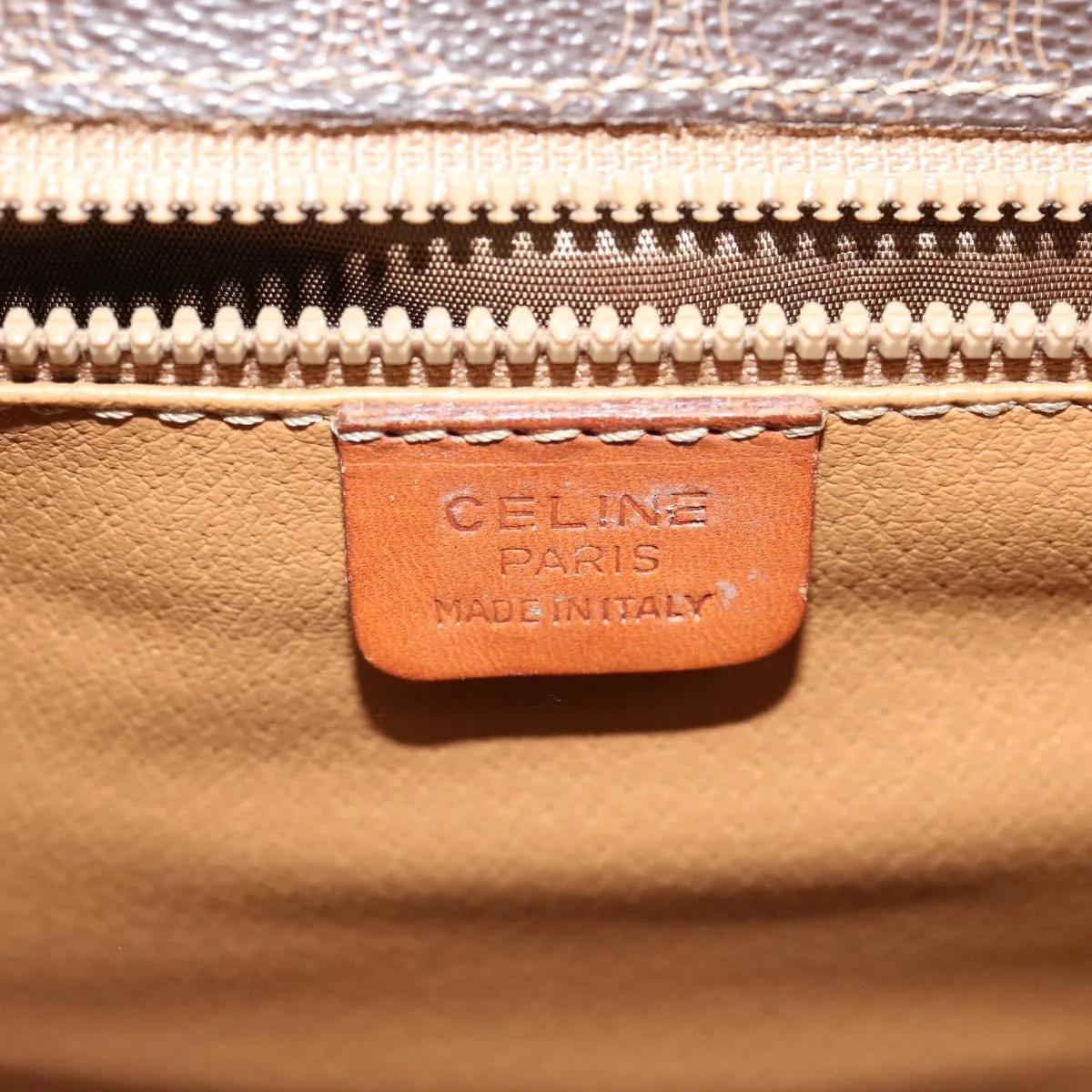 CELINE Macadam Canvas Shoulder Bag PVC Brown Auth ep3765