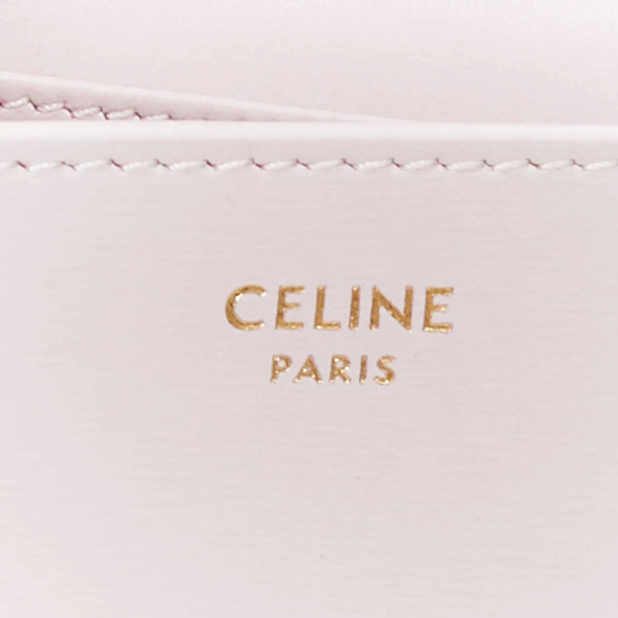 CELINE Triomphe lilac leather logo cardholder on chain crossbody bag