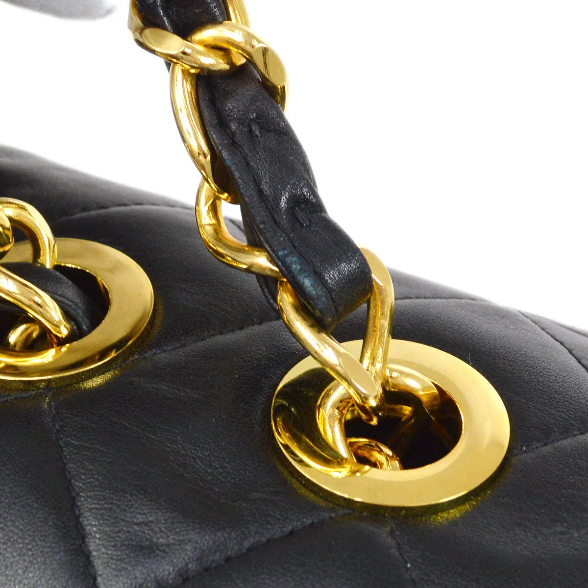 Chanel 1991-1994 Black Lambskin Classic Flap Maxi 75041