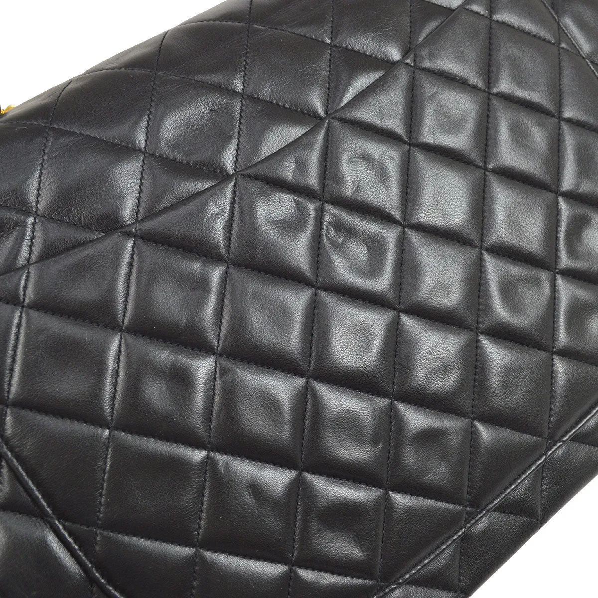 Chanel 1991-1994 Black Lambskin Classic Flap Maxi 75041