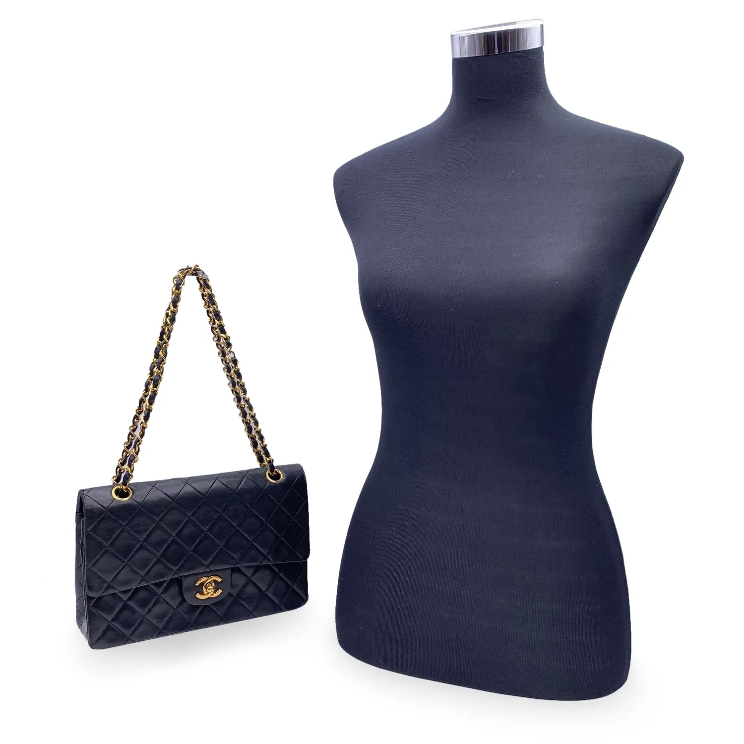 CHANEL Bags Errita Black Quilted Timeless Classic 2.55 Shoulder Bag 25 Cm