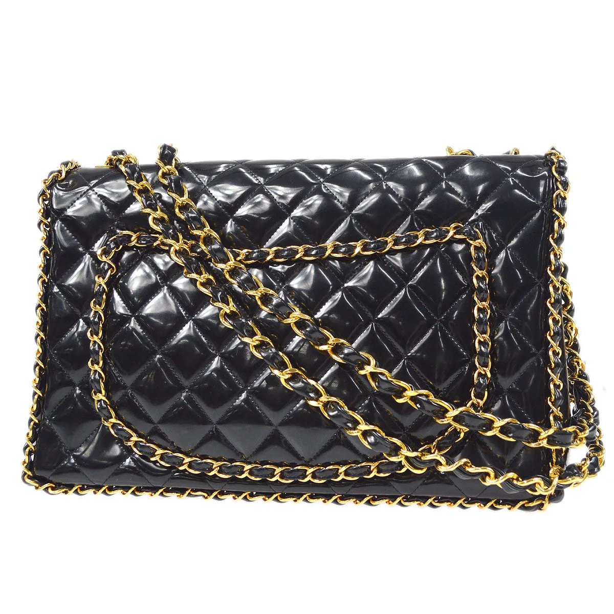 CHANEL Classic Flap Maxi Chain Shoulder Bag Black 26318