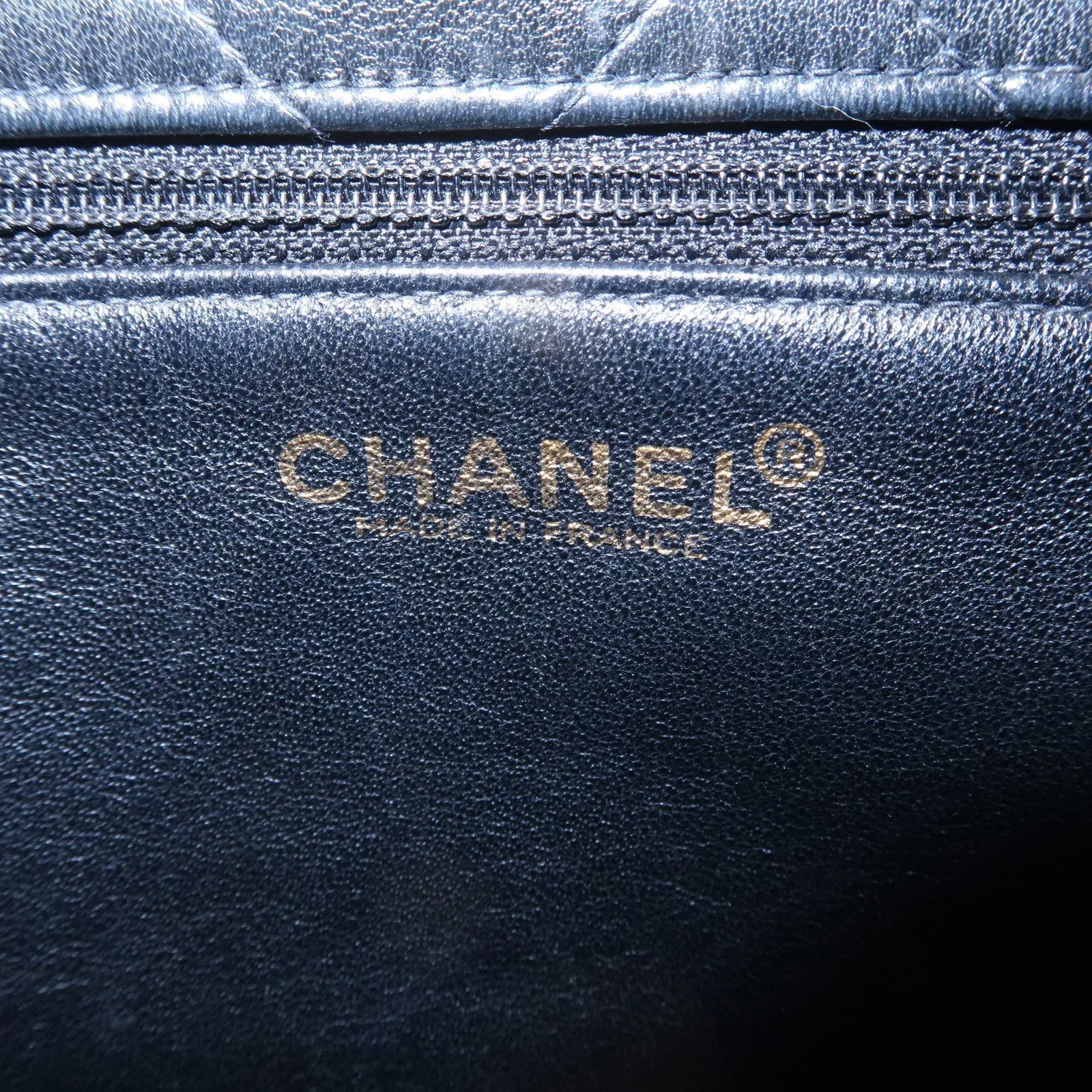 CHANEL Matelasse Lamb Skin Chain Tote Bag Black Gold HDW