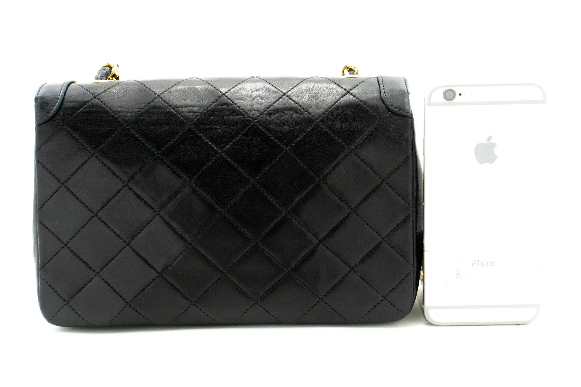 CHANEL Small Single Flap Chain Shoulder Bag Black Quilted Lambskin n03