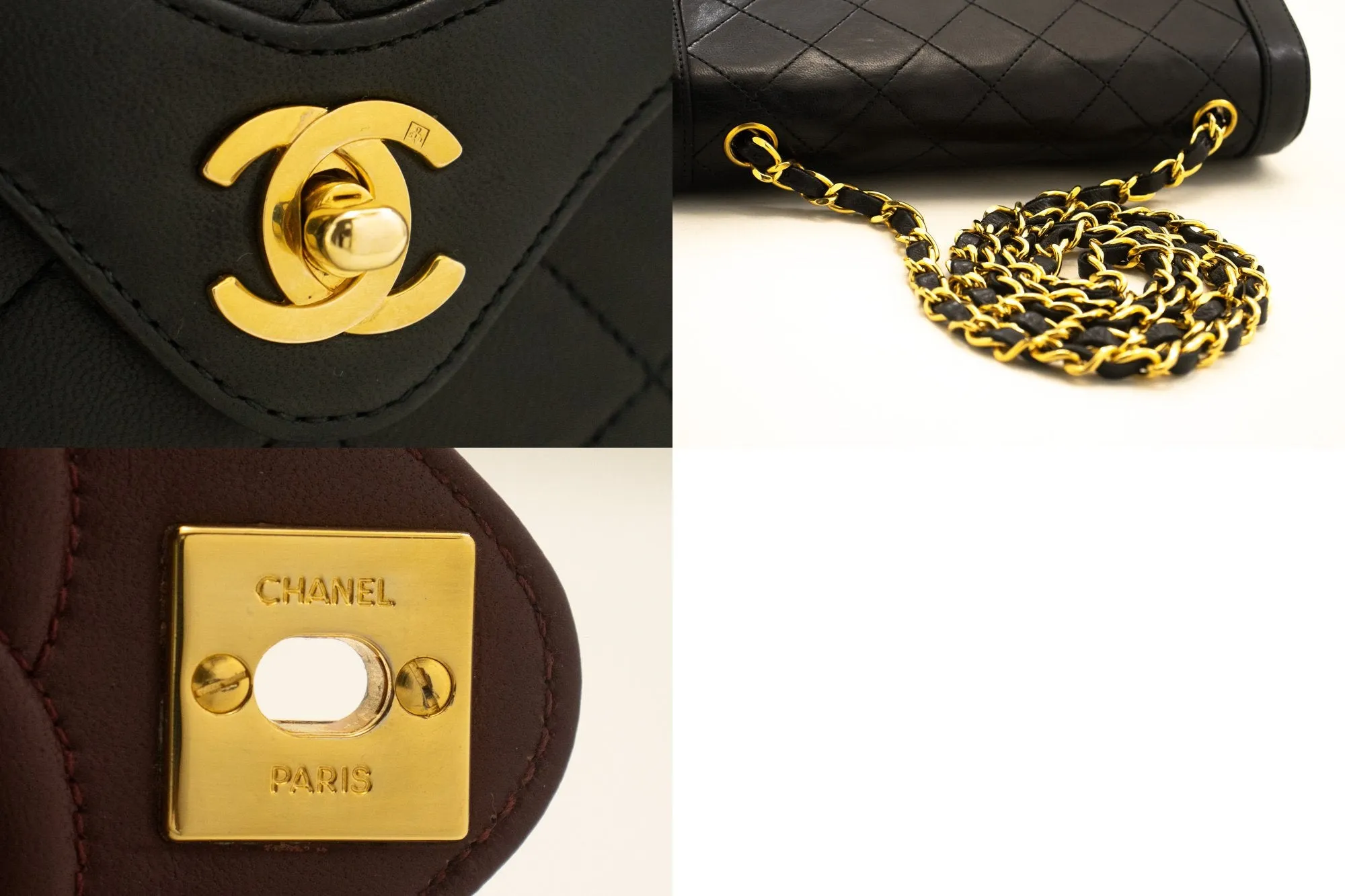 CHANEL Small Single Flap Chain Shoulder Bag Black Quilted Lambskin n03