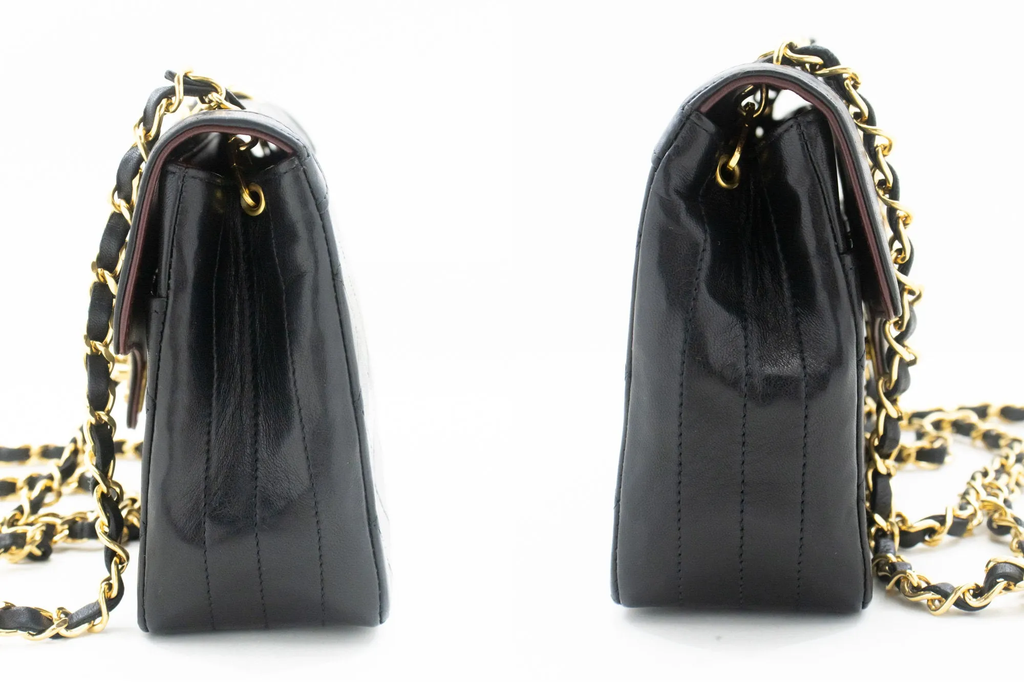 CHANEL Small Single Flap Chain Shoulder Bag Black Quilted Lambskin n03
