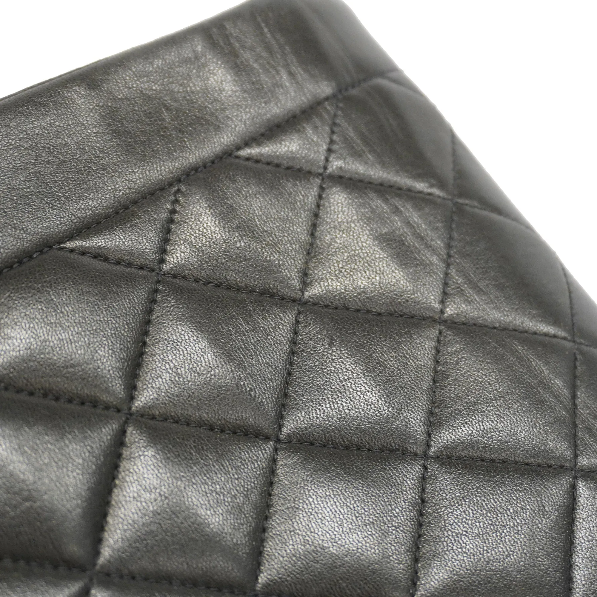 Chanel[3ca0445]   Shoulder Bag Matelasse Diana Flap Single Chain Lambskin Black Gold metal