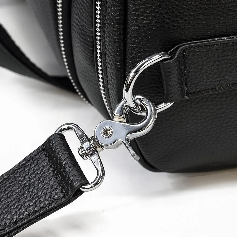 CHARLEROI | Black Leather Duffle Bag