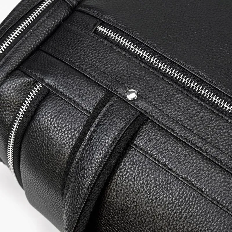 CHARLEROI | Black Leather Duffle Bag