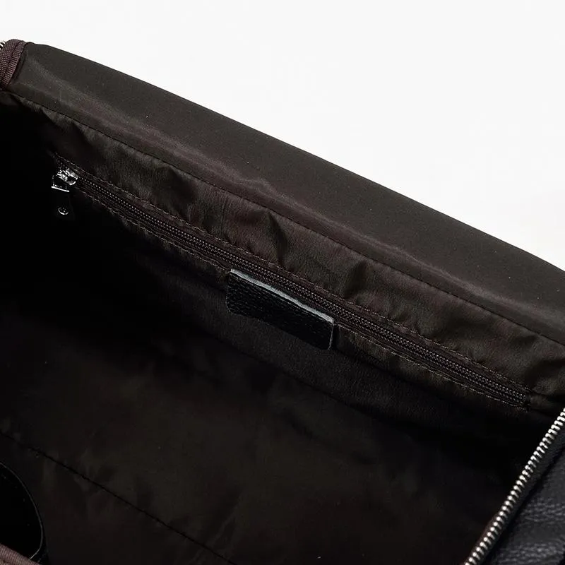 CHARLEROI | Black Leather Duffle Bag