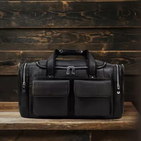 CHARLEROI | Black Leather Duffle Bag