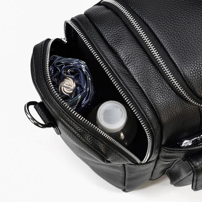 CHARLEROI | Black Leather Duffle Bag
