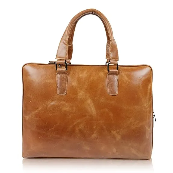 CIMONI® Premium Pure Genuine Leather Office Briefcase 15 inches Designer Laptop Bag on sale
