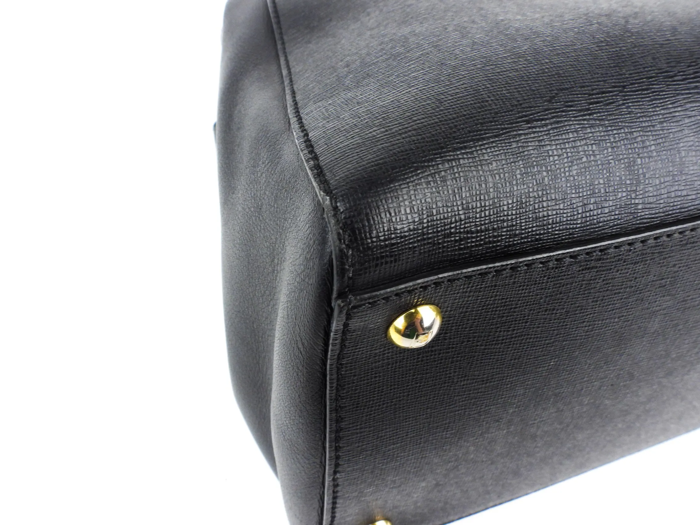 Fendi Black Leather 2Jours Two Way Tote Bag