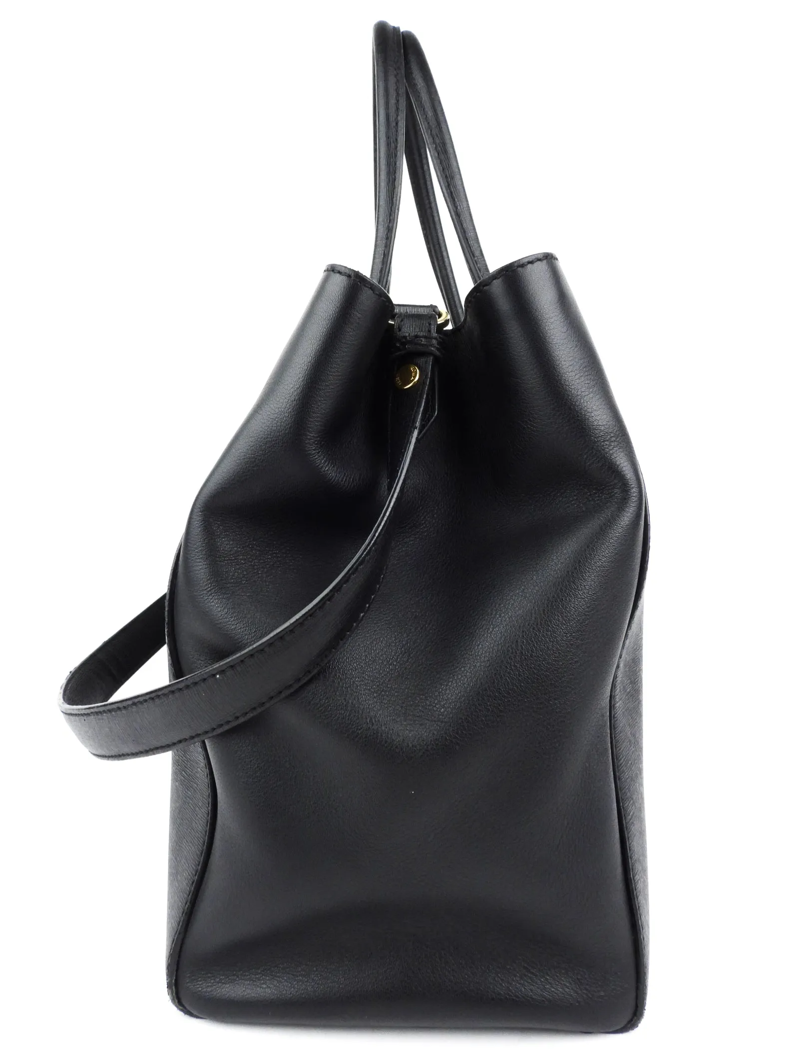 Fendi Black Leather 2Jours Two Way Tote Bag