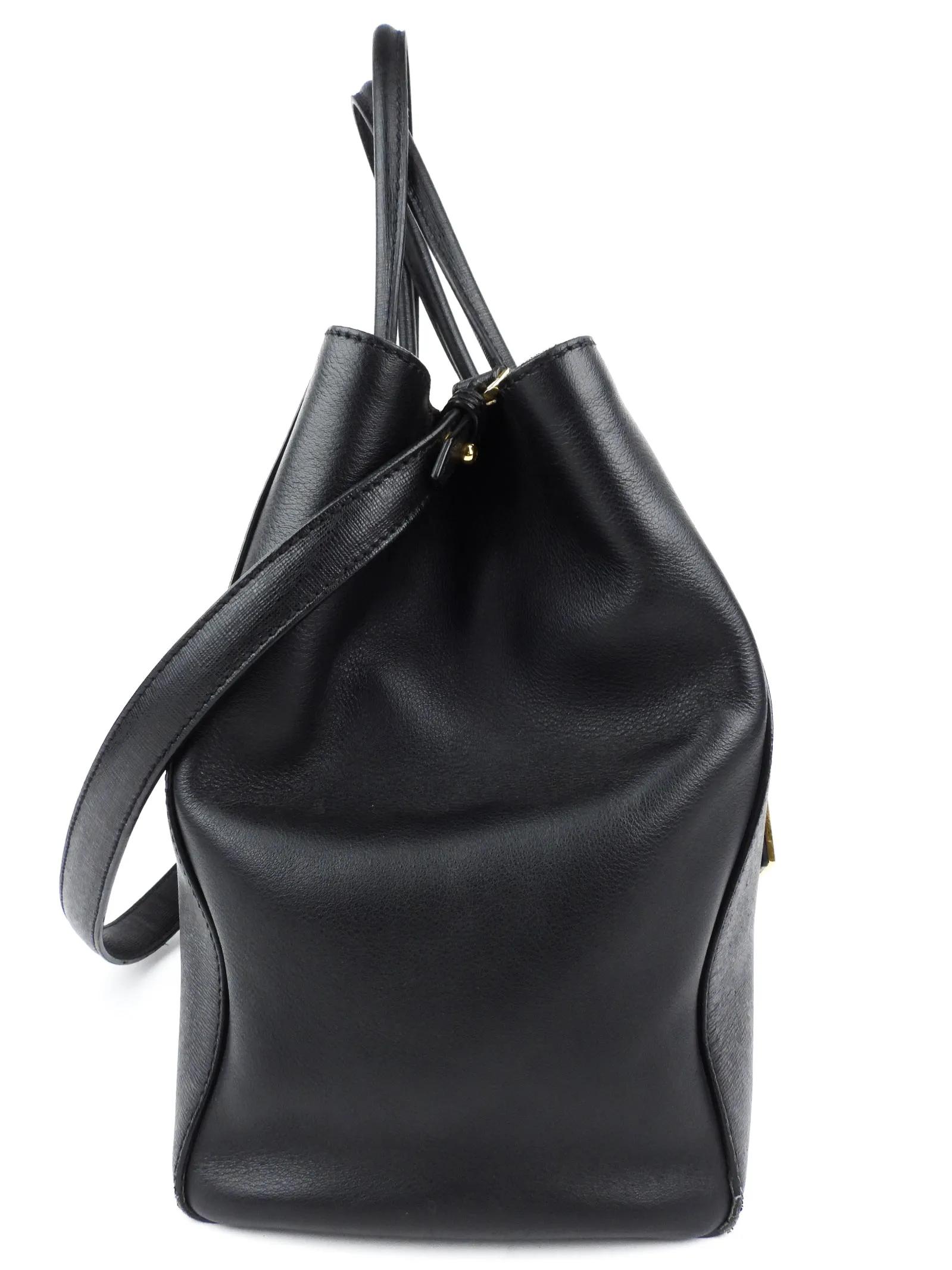 Fendi Black Leather 2Jours Two Way Tote Bag