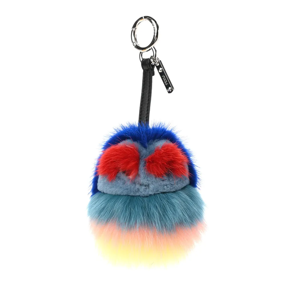 Fendi Blue Multi Mink Fur Monster Kid Bag Charm