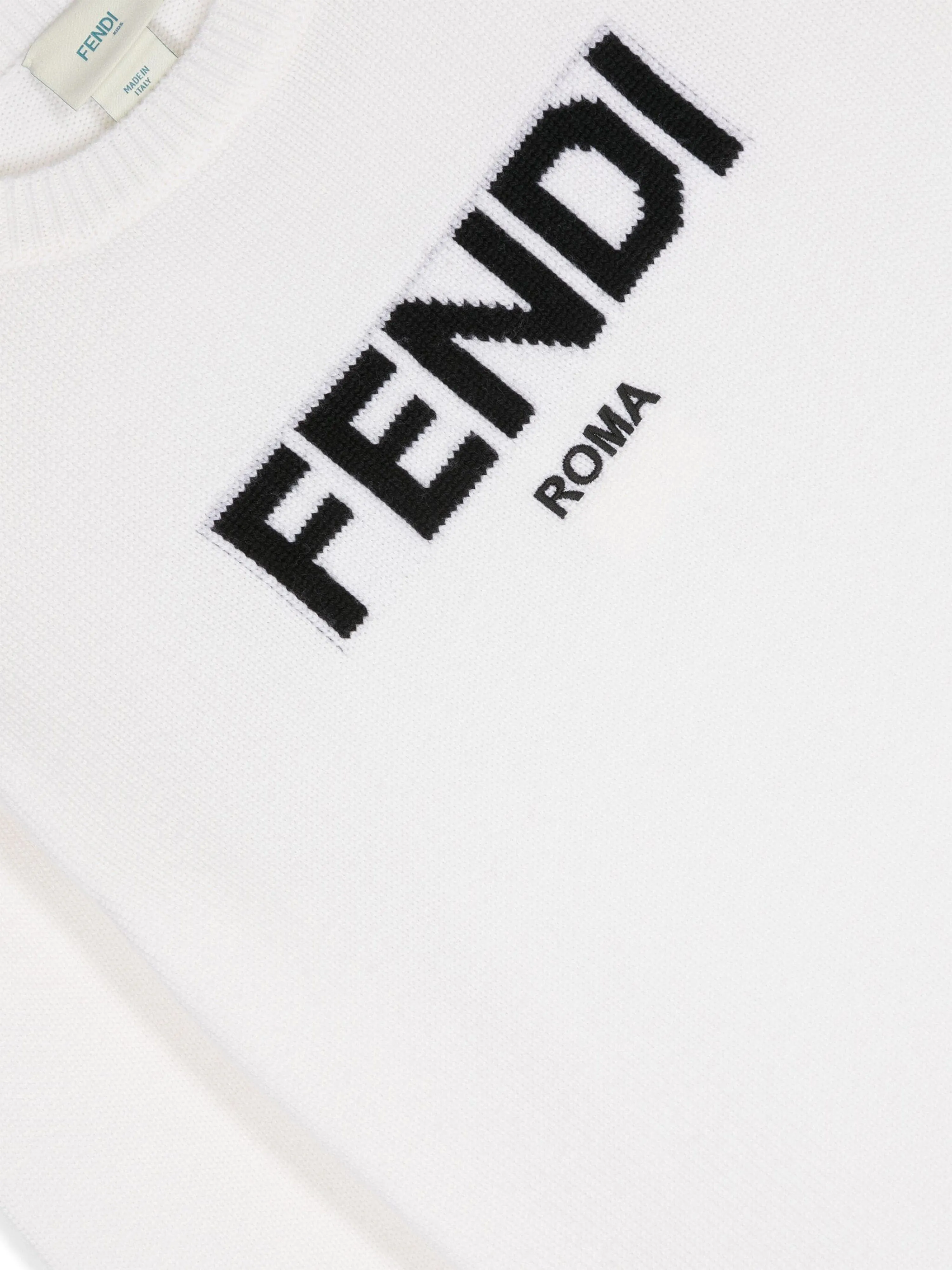Fendi Kids Wool Knit Jumper in White