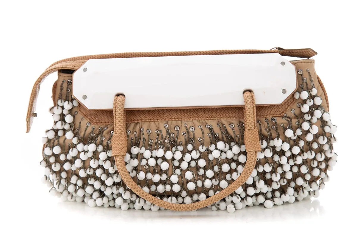 Fendi Natural Mini - Tasche Beaded Handbag